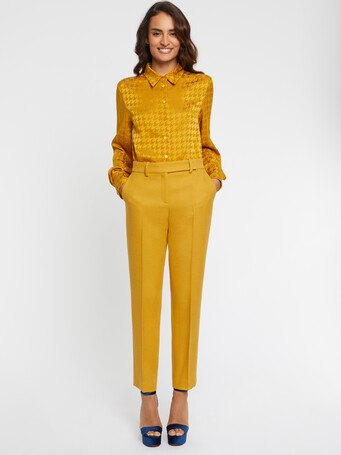 Jacquard houndstooth blouse - Ocre