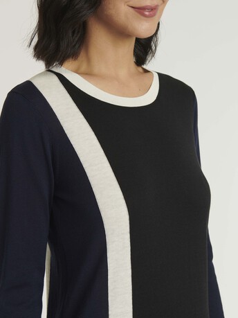 KNITTED SWEATER - Black / aqua