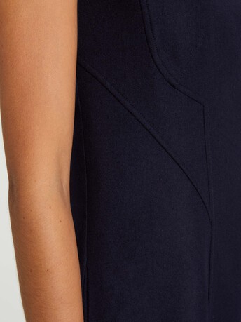 Robe courte en drap de laine - Marine