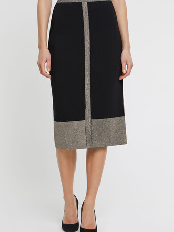 Lurex- and Milan-knit pencil skirt - Noir