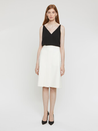 Stretch-tricotine skirt - Off white