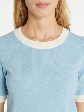 KNITTED SWEATER - Glacier / blanc casse