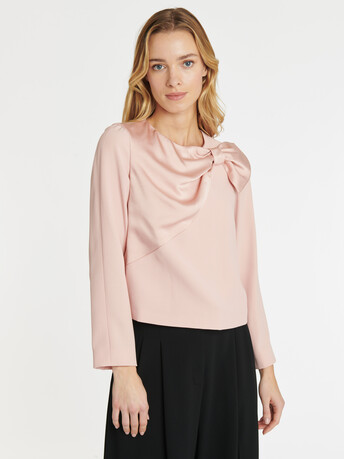 Top en crêpe envers satin - Poudre