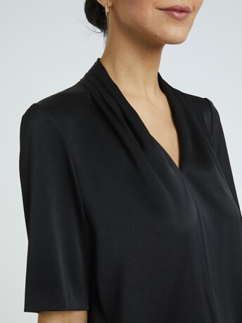 Haut en crêpe envers satin - Noir