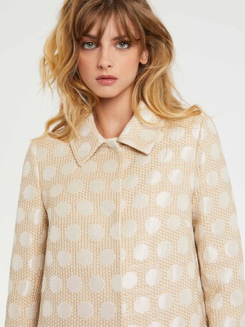 Manteau en jacquard cannage à pois - Nougat