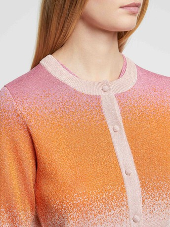 Cardigan en maille lurex - Bubble gum/ mandarine