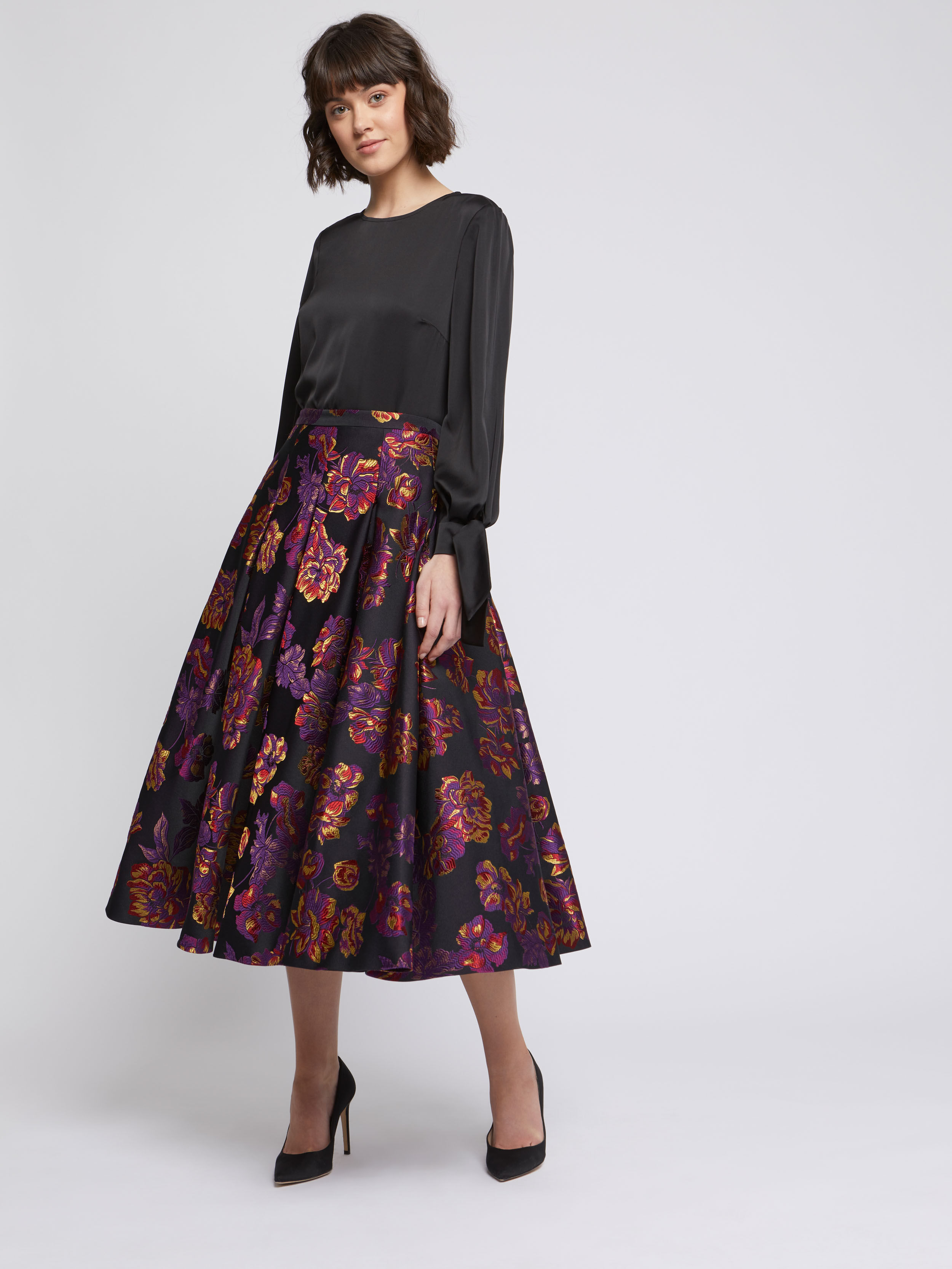 Sapphire Rose Jacquard Skirt – Sister Jane