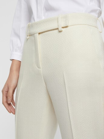 Pantalon cigarette en laine - Ecru