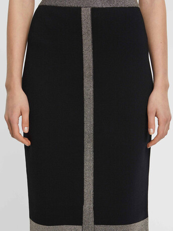 Lurex- and Milan-knit pencil skirt - Noir