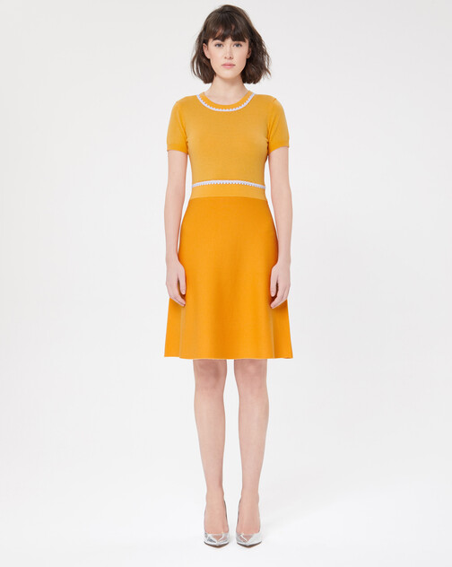 Robe courte en laine et cachemire
