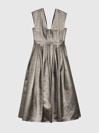 Robe midi de cérémonie en lamé - Or