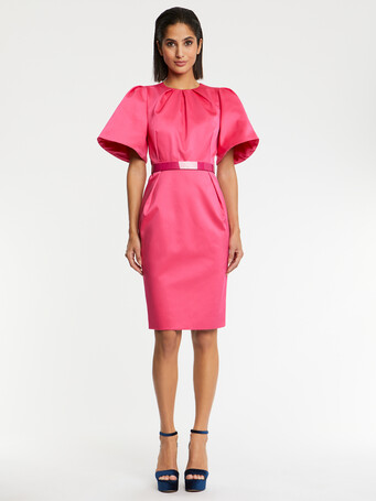 WOVEN DRESS - Rose shocking
