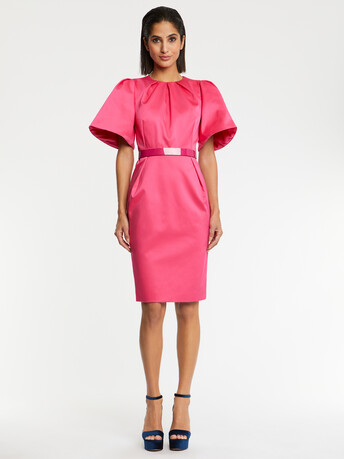WOVEN DRESS - Rose shocking