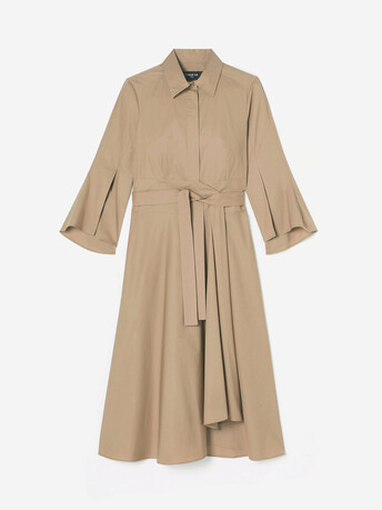 Robe en popeline de coton - Beige