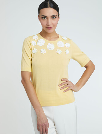 Pull en coton - Paille