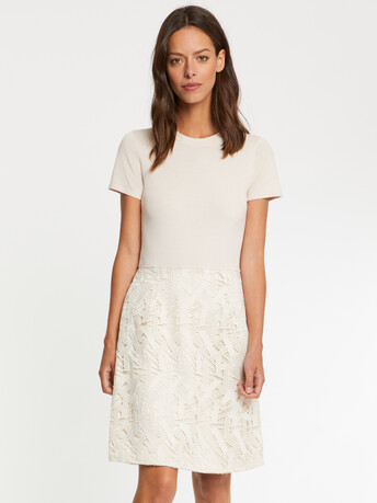 ROBE EN MAILLE - Coquille / blanc casse