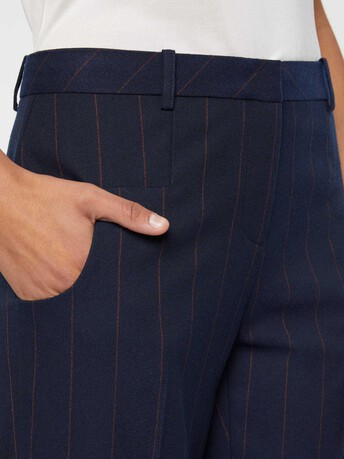 Striped cigarette pants - Navy blue