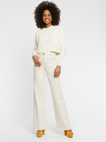 Cardigan boléro en jersey Ottoman - Blanc casse