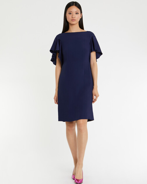 Robe courte en crêpe envers satin
