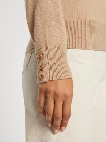 Pull col V en cachemire - Camel