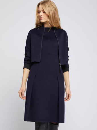 Veste courte à col teddy - Marine