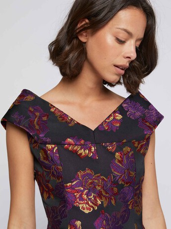 Haut de cérémonie en jacquard floral - multicolore