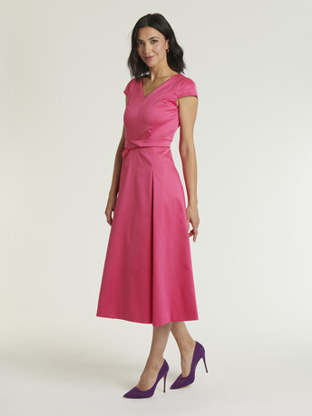 ROBE EN SATIN DUCHESSE - Rose shocking