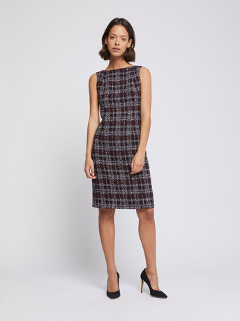 Robe droite en tweed bourgogne - Bourgogne