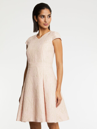 Robe évasée en jacquard reliéfé - Dragee