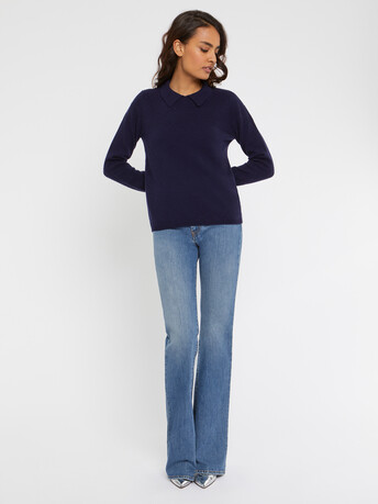 Cashmere polo sweater - Navy blue