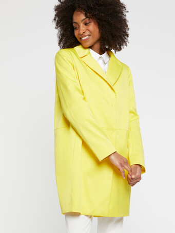 Single-breasted duchess-satin coat - Soleil