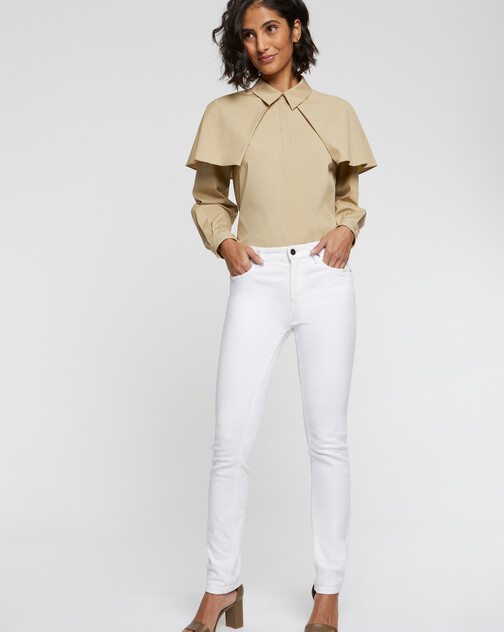 Chemise à bavolets en popeline de coton