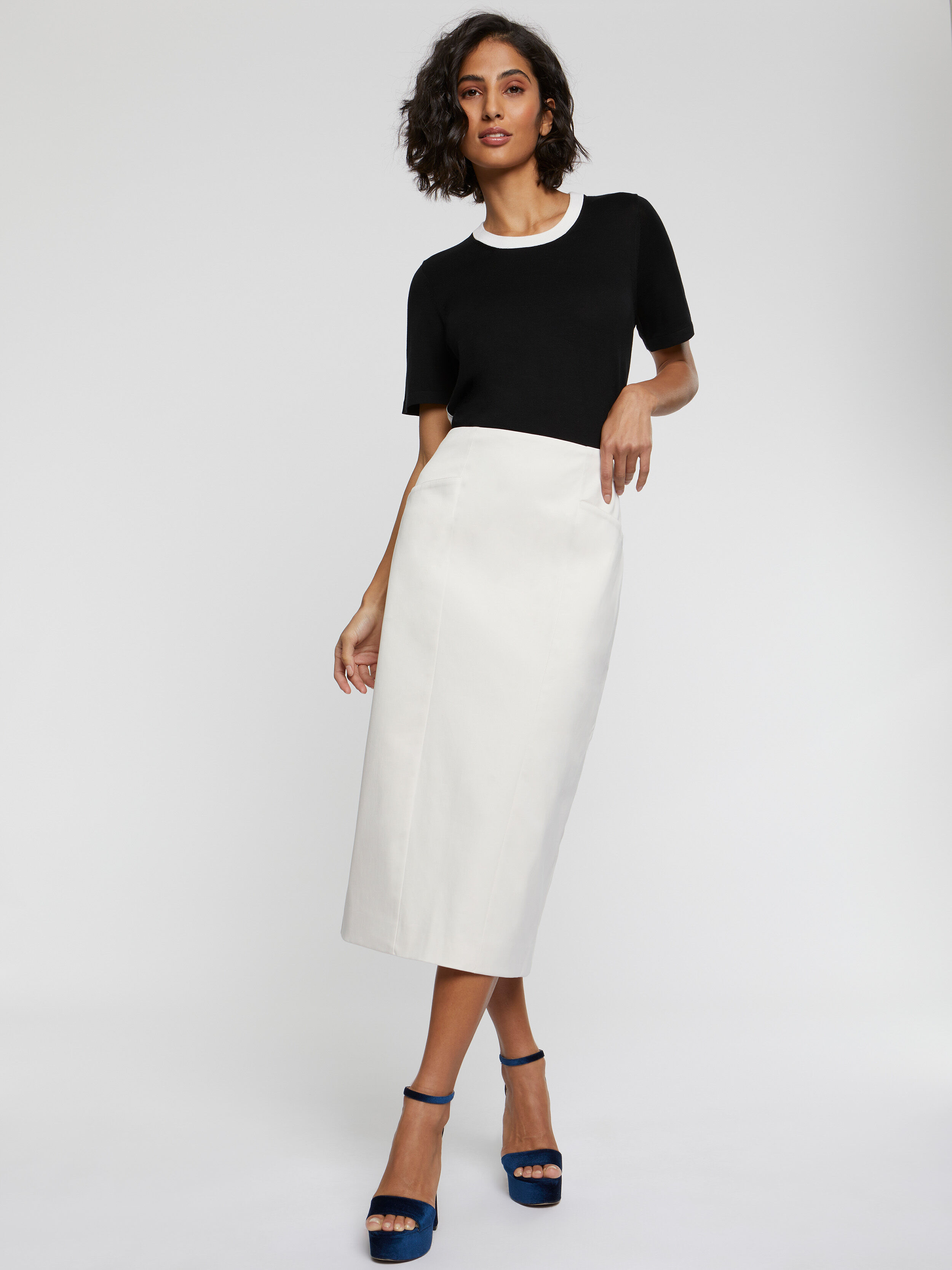 Jupe droite satin best sale