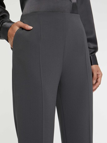 Crepe straight-leg pants - Carbone