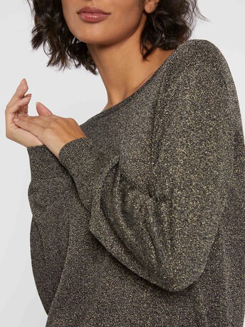Lurex-knit sweater - Noir