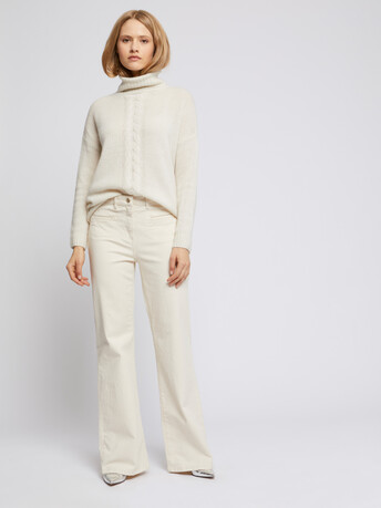 Flared stretch-cotton jeans - Off white