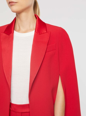 Cape de cérémonie en crêpe envers satin - Rubis