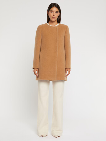 Manteau mi-long en alpaga - Camel