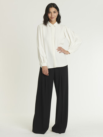 Chemise en Crêpe envers satin - Blanc casse