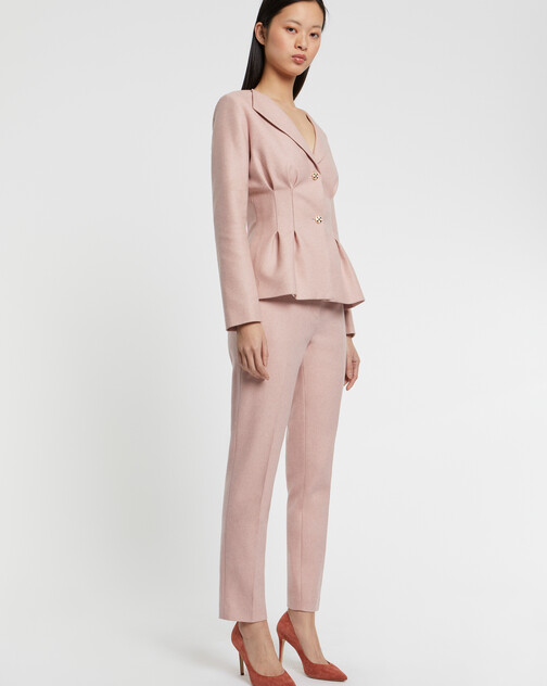Pantalon cigarette en flanelle