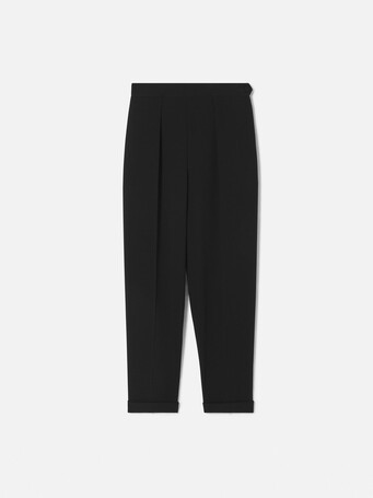 Satin-back crepe trousers - Noir