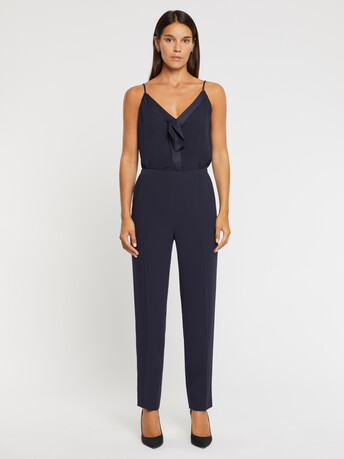 Satin-back crepe camisole - Navy blue