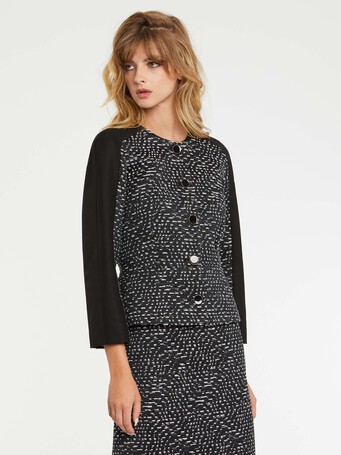 WOVEN SUIT JACKET - Noir / blanc