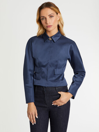 Veste courte cintrée en satin - Orage