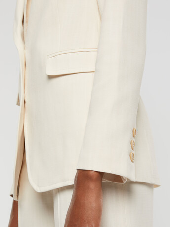 Fitted viscose-canvas suit jacket - Ivory