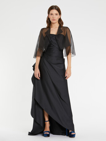 Boléro en organza de soie - Noir