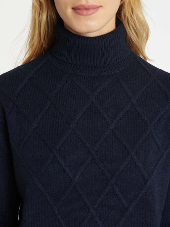 KNITTED SWEATER - Navy blue