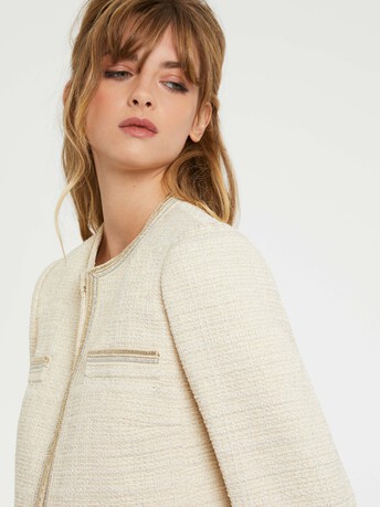 WOVEN SUIT JACKET - Nougat