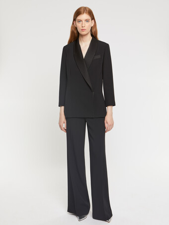 Veste de smoking en crêpe envers satin - Noir