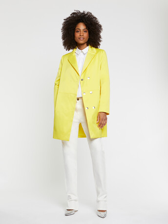 Manteau droit en satin duchesse - Soleil